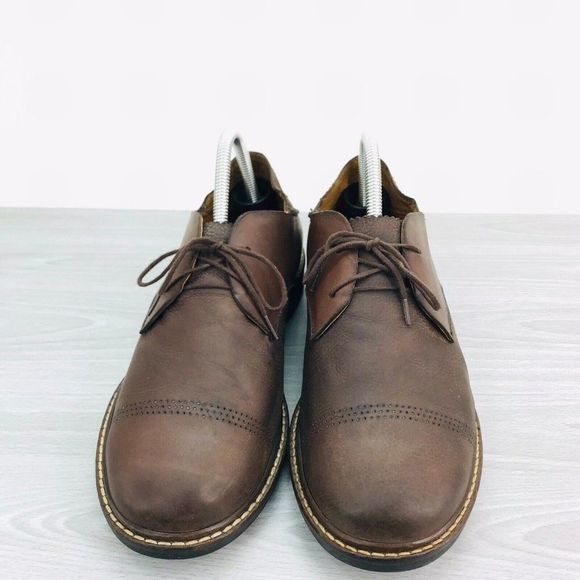 OluKai Walino Mens Size 8 M Brown Leather Distressed Work Dress‎ Shoes 10257 main image 8